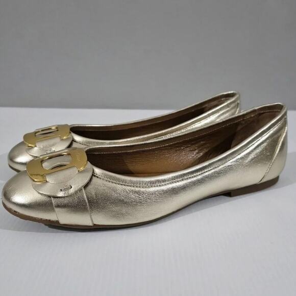 NEW See By Chloe Chany Ballet Flat Womens EU 40 Metallic Gold Leather Designer - Picture 1 of 14